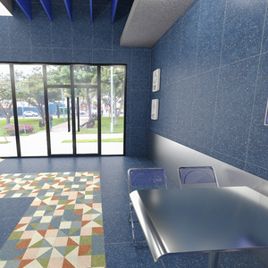 Carrelage en porcelaine de qualité supérieure, effet terrazzo bleu moderne, finement sculpté en 3D, antidérapant, résistant aux acides, résistant à l'usure, application murale et au sol - Product Image 4