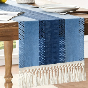 Nordic-style linen table runner, bed runner, knotted tassel, long tablecloth for living room TV cabinet, coffee table, tea mat - Product Image 1