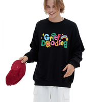 Proveedor de Ropa, Sudadera Holgada con Cuello Redondo y Logotipo Estampado en Relieve, Estilo Urbano para Hombre