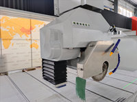 Sierra de puente CNC de 5 ejes XYZAC HQ-3220D de alta resistencia para corte de piedra, bomba de 15kW 380V, perfilado automático de fregaderos y perforación