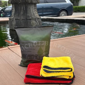 <b>Large</b> 1200GSM Auto Care Detailing <b>Microfiber</b> Double Twist Pile Loop Car Wash Dry Twisted Loop Drying <b>Towel</b> - Product Image 1