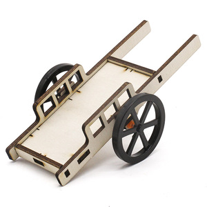 Wooden Cart <b>Model</b> <b>Kit</b> For Kids Science Education DIY Assembly Toy 4-6 Years Old Manual Operation No Battery - Product Image 1