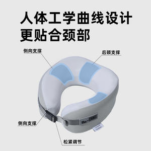 Almohada de Viaje en Forma de U con Espuma Viscoelástica The Choice F-8, Soporte Portátil para el Cuello, para Avión y Oficina, Tamaño Adulto - Product Image 3