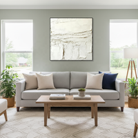 Peinture murale abstraite 3D faite à la main, œuvre d'art blanche, impression sur toile, cadre intérieur et extérieur en cristal, décoration intérieure pour chambre à coucher