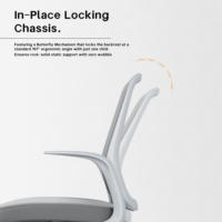 Chaise de bureau élégante en maille pour la maison, design peu encombrant, hauteur réglable, base coulissante, esthétique minimaliste et courbée