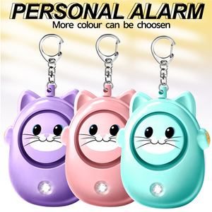 NUOVO Set di Allarme di Sicurezza per Donne con Luci LED a Forma di Gatto, Portachiavi per Autodifesa, Allarme Personale da 130db - Product Image 5