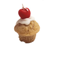 Bougie parfumée en cire de soja faite à la main, design gâteau muffin cerise, fausse décoration de dessert, accessoire de photographie, joli ornement pour la maison