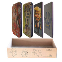 Grattoir pour chat mural en gros, design vertical, impression personnalisée d'images, coussin à gratter réversible, protection des meubles