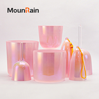 Ensemble de bols chantants en cristal, instruments de guérison sonore, produits en verre de quartz, méditation, yoga, fabricant OEM, usine d'alchimie