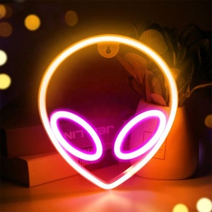 Lampes <span class=keywords><strong>néon</strong></span> LED à piles USB, lampes <span class=keywords><strong>néon</strong></span> Alien roses, lampes murales décoratives pour bar intérieur, fête, éclairage de vacances - Product Image 2