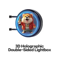 Ventilateur LED avec affichage holographique 3D, boîte lumineuse publicitaire double face, montage mural pour extérieur, intérieur, magasins, éducation, contrôle par application