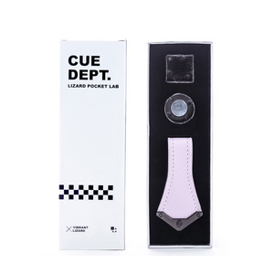 LIZARD Craie de billard en cuir véritable avec clip magnétique puissant, motif billard, forme carrée, pour queue de billard/pool, boîte de rangement pour queue de 1/2, ensemble de 3 pièces - Product Image 3