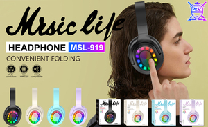 Cuffie da Gaming alla Moda 2025 con Illuminazione RGB LED, Chipset JL, Slot per Scheda SD, Auricolari TWS Senza Cancellazione del Rumore per Bambini, Bluetooth 5.3 - Product Image 4