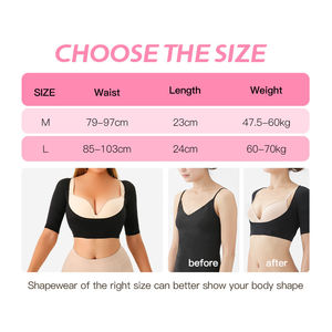 Top Modellante Donna Sottile in Nylon Traspirante Senza Cuciture <span class=keywords><strong>con</strong></span> Maniche a Compressione, Correttore di Postura e Supporto per il Seno, Riduzione del Braccio Superiore - Product Image 6