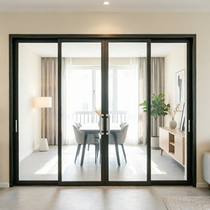 Porte coulissante en aluminium à cadre étroit, best-seller, silencieuse, étanche, anti-moisissure, avec verre creux, taille personnalisée - Product Image 4