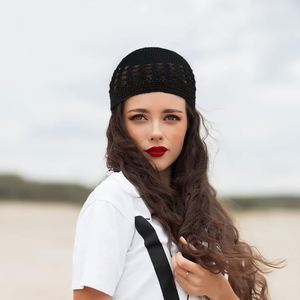 HZM-24565 Vente Chaude Islamique Musulman Prière Cap Crochet Élastique Solide Couleur Tricoté Kufi Chapeau - Product Image 5