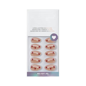 <span class=keywords><strong>Uñas</strong></span> Postizas <span class=keywords><strong>de</strong></span> Marca Privada Feel My Love Valentines, <span class=keywords><strong>Uñas</strong></span> Acrílicas Curables en 3D con Diseño <span class=keywords><strong>de</strong></span> Corazón Rojo, <span class=keywords><strong>Uñas</strong></span> a Presión - Product Image 2