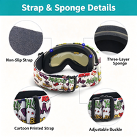 Masque de ski sphérique double couche anti-buée, anti-UV et anti-reflet pour enfants, compatible OTG, vision large, logo personnalisé OEM