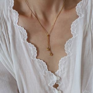 Nouveau collier en acier inoxydable avec perle en forme de cœur, plaqué or 18 carats, élégant et tendance, entièrement équipé d'une longue chaîne réglable pour femme - Product Image 2