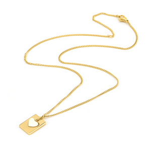 Collar de acero inoxidable chapado en oro para mujer, colgante de corazón, accesorios baratos para mujer, mejor amiga, bonito diseño, venta al por mayor - Product Image 3