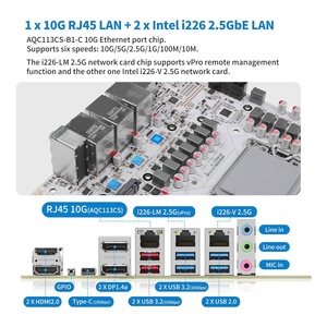 Carte mère NAS CWWK W680 12 baies, 4 x ECC UDIMM DDR5, <span class=keywords><strong>Micro</strong></span> ATX, LGA1700, 3 LAN vPro 2.5GB + 10GB + 2.5GB, 5 ports d'affichage - Product Image 3