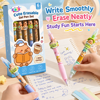 Stylo gel effaçable à la chaleur KAIX Clean Erasing OEM, encre bleue, boîte cadeau de 6 pièces, stylo gel effaçable par friction pour boutique de cadeaux, vente au détail