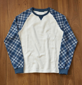 Custom DTG printing Men's <b>Raglan</b> Crew Neck <b>Long</b> <b>Sleeve</b> <b>T</b>-<b>Shirt</b> 100% Cotton plaid <b>Long</b> <b>Sleeve</b> <b>T</b>-<b>Shirt</b> for Men - Product Image 4