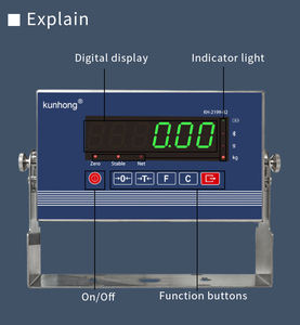प्लेटफॉर्म फ्लोर स्केल बेंच स्केल के लिए KH-2199-B2 उच्च परिशुद्धता स्टेनलेस स्टील डिजिटल वजन संकेतक - Product Image 5