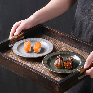Assiettes en céramique rétro, vaisselle de table en céramique, accessoires de cuisine, assiettes exquises <span class=keywords><strong>pour</strong></span> le thé, les collations, les fruits, les desserts, les gâteaux - Product Image 6