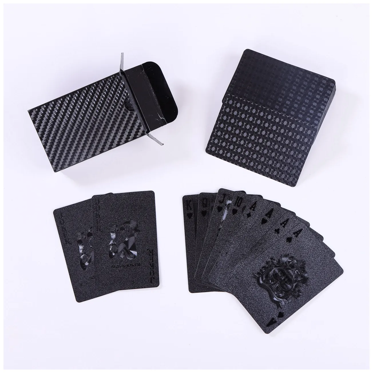 Solid color never deformed playing cards poker foldable Black Foil poker playing cards