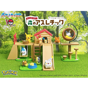 Lot de 6 figurines de personnages d'anime Pikachu, thème forêt, avec toboggan et balançoire, en boîte surprise, idéal comme cadeaux - Product Image 1