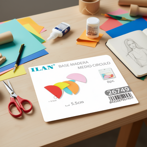 Base in Legno a Mezzaluna Ilan 5,5 Cm, 8 Pezzi Multicolore per Lavori Artigianali - Product Image 3