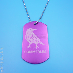 Colgante de Identificación para Perro de Aleación de Aluminio Anodizado Morado Personalizado con Patrón de Pájaro para Accesorios de Joyería de Moda - Product Image 2