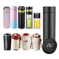500ml verre acier inoxydable Double paroi affichage de la température bouteilles d'eau intelligentes bouteille tasses à café tasse tasses tasse avec infuseur à thé