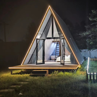 Maison conteneur triangulaire de luxe 20/40 pieds, pliable et mobile, modulaire, avec chambre et salon