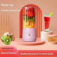 380ML Rechargeable Portable Juicer Blender Fraîchement Pressé Jus Mixer Sécurité Personnelle 6 Lames Mini Juicer