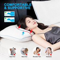Oreiller en mousse à mémoire de forme déchiquetée Jeebay ODM avec housse zippée, support cervical réglable et rafraîchissant pour dormeurs sur le côté, emballage personnalisé