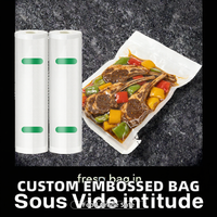 Rouleau de sacs sous vide - Plastique gaufré PE+PA de qualité alimentaire pour salades, aliments pour bébés, chips, aliments pour animaux, gelées et chewing-gums
