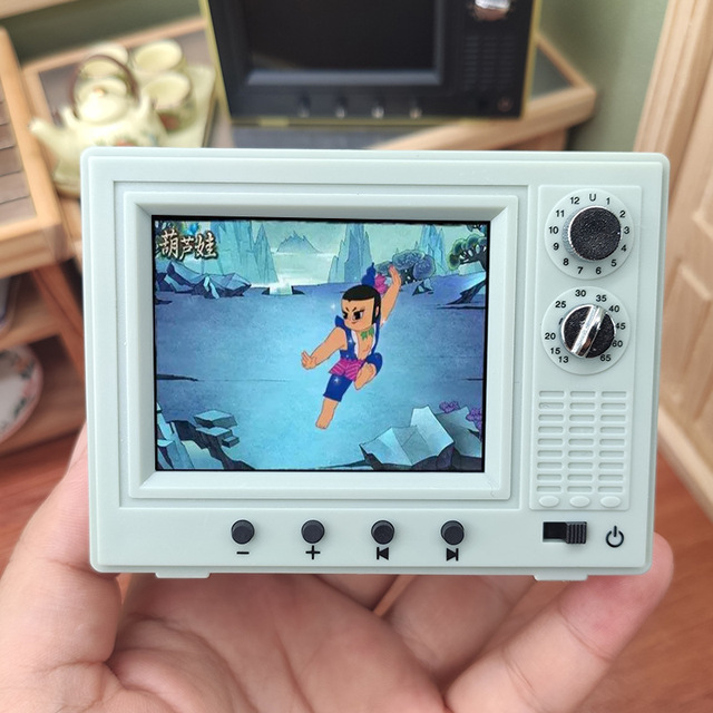 1:12 Doll House Accessories Playable Television Models Toys Furniture Miniature Mini TV Dollhouse Accessories