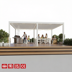 Pergola Motorizzata <span class=keywords><strong>in</strong></span> Alluminio Verniciato a Polvere con Tetto a Lamelle, <span class=keywords><strong>Copertura</strong></span> Ecologica per Balcone, Patio, Giardino e Terrazza - Product Image 1