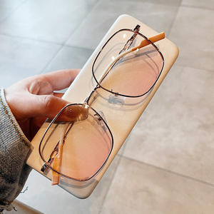 Montures de lunettes métalliques carrées D O2-22025, monture intégrale, verres PC anti-lumière bleue, design rétro unisexe - Product Image 1