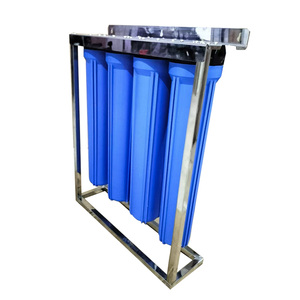 Sistema de Filtración de <span class=keywords><strong>Agua</strong></span> Doméstico Big Blue de 20 Pulgadas, Carcasa de Filtro Jumbo de 4 Etapas con Cubierta de Acero Inoxidable, Purificador de <span class=keywords><strong>Agua</strong></span> de 4 Etapas - Product Image 1