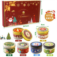 Set Lilin Kedelai 120 Jam Waktu Pembakaran, Lilin Aromaterapi Natal untuk Meditasi, Hadiah Ideal