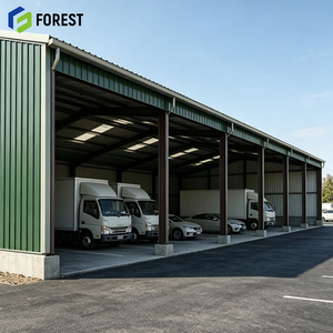 Entrepôt commercial préfabriqué sur mesure à ossature en acier profilé en H, à côtés ouverts, sans colonnes, pour terminal de fret - Product Image 1