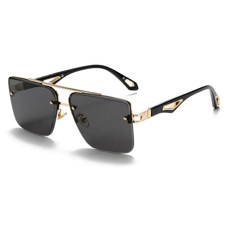 2022 Newest Fashion Simple Outdoor Casual Men's Fashion Sunglasses Square Metal Frame Sunglasses Wholesale Sunglasses