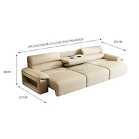 Nuevo Modelo Moderno de Sofá Cama Eléctrico Extensible de Pared con Forma de Oreja de Elefante, Función de Masaje y Control Remoto para Espacios Pequeños