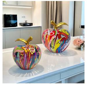 Fabbrica tutto poli resina <span class=keywords><strong>apple</strong></span> ornamenti prodotto fortunato decorazione per la casa ornamenti in rame piccola arte scultura colorata - Product Image 2