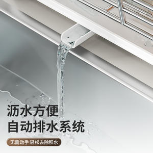 Égouttoir à vaisselle en acier inoxydable avec plateau de drainage pour évier de cuisine, organisateur de rangement pour assiettes et bols, taille L - Product Image 4