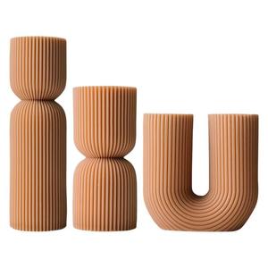 Phong cách Châu Âu hình trụ hương liệu sáp đậu nành nến xuyên biên giới nóng bán nhà trang trí màu nâu hình học nghệ thuật sáng tạo - Product Image 5