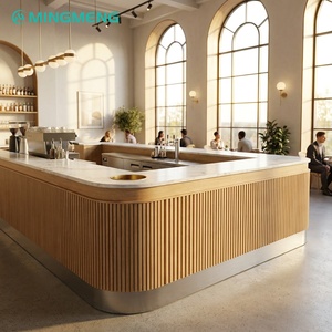<span class=keywords><strong>Comptoir</strong></span> de bar et de cocktails en <span class=keywords><strong>bois</strong></span> en forme de L, style <span class=keywords><strong>industriel</strong></span>, luxe léger, taille personnalisée, créatif, pour usage commercial - Product Image 4